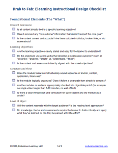 elearning instructional design checklist